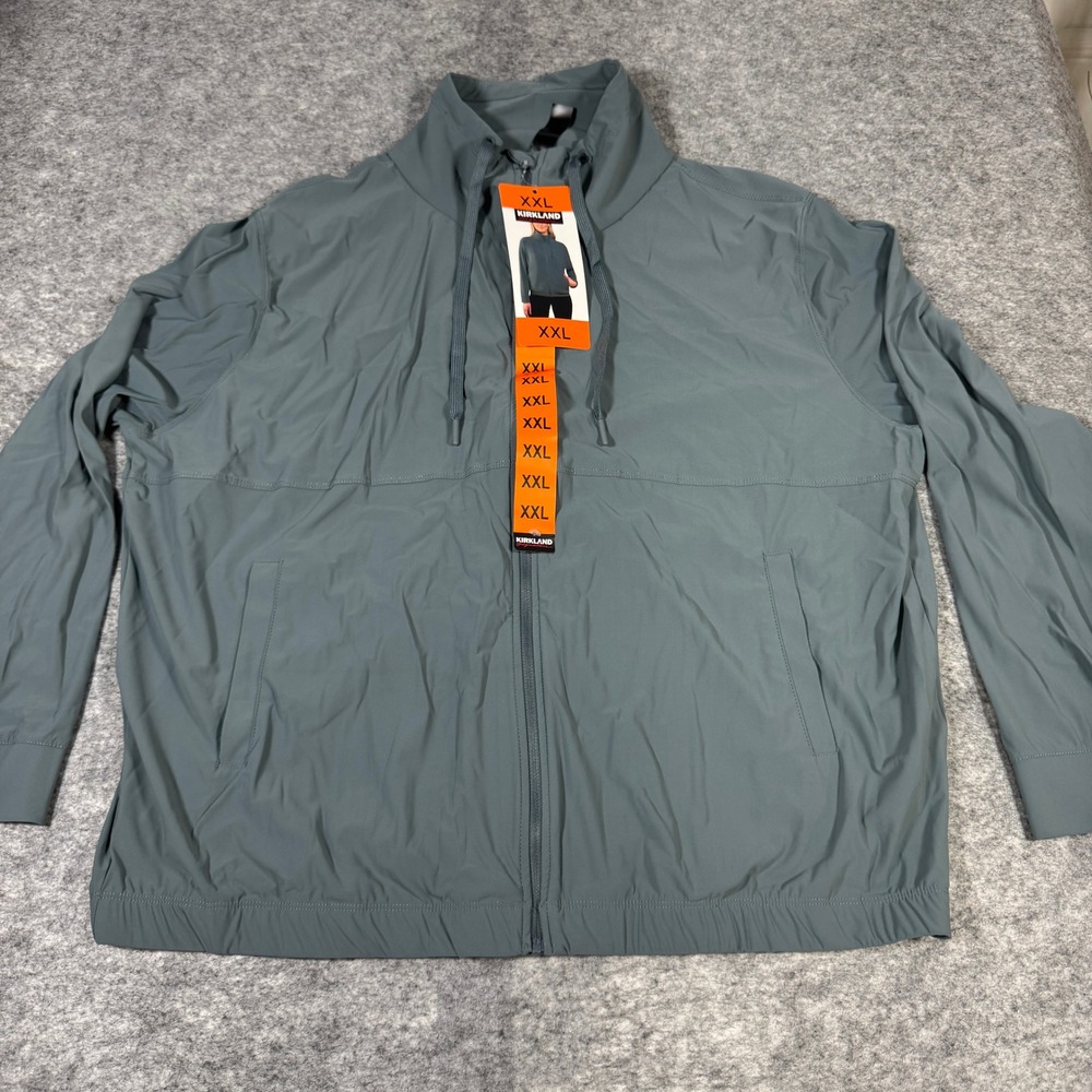Kirkland Signature Ladies Active Full Zip Jacket Blue Gray XXL 7772008